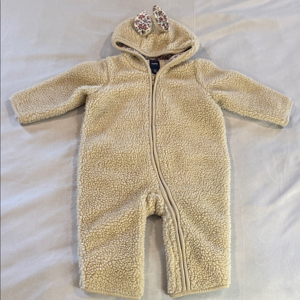 Baby GAP Sherpa Footless Bunting Cream Fleece Soft Cozy Kids Size 6-12 Months